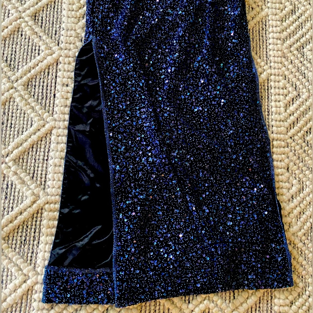 Laurence Kazar sequence one shoulder dress and open cross cross back